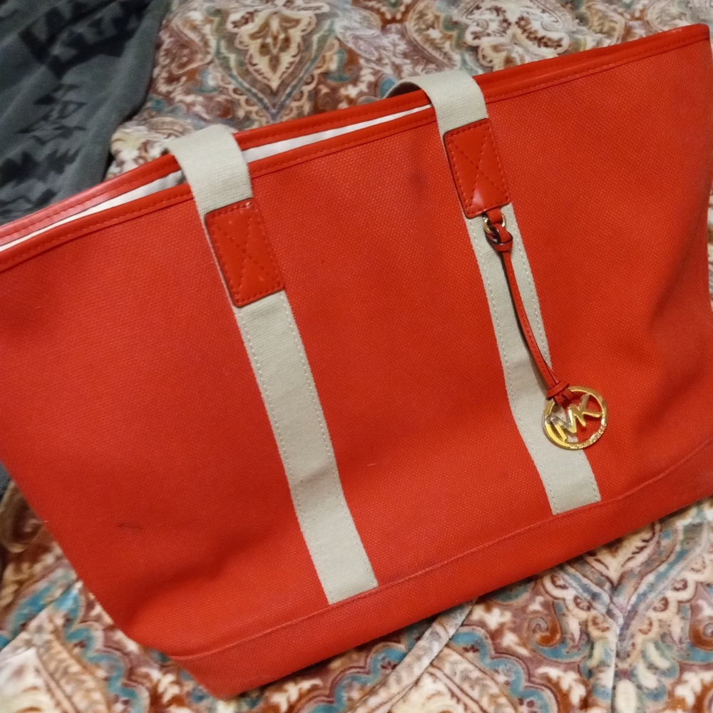 Orange Michael Kors tote